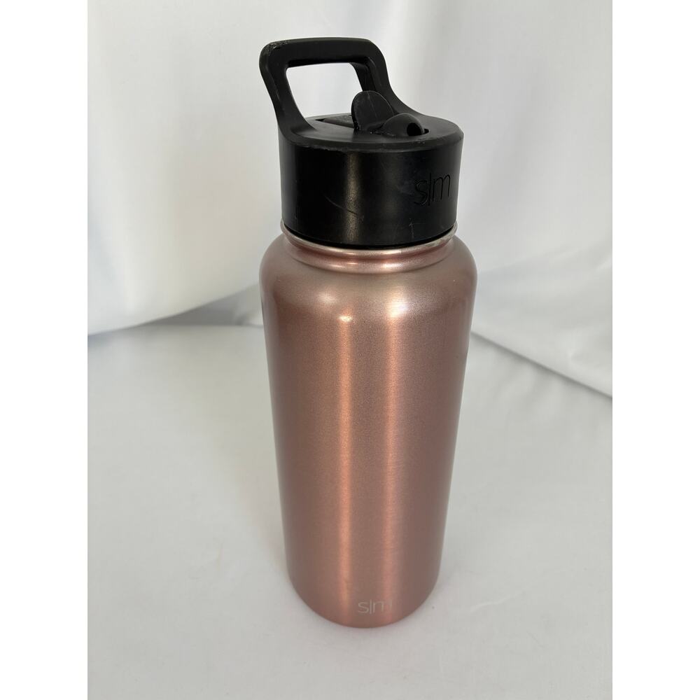 Simply Modern Summit Water Bottle 32oz Rose Gold Pink Insulated Straw Lid